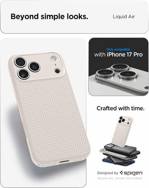 Spigen iPhone 17 Pro Liquid Air case in Natural Titanium - iPhone 17 Pro compatibility confirmation
