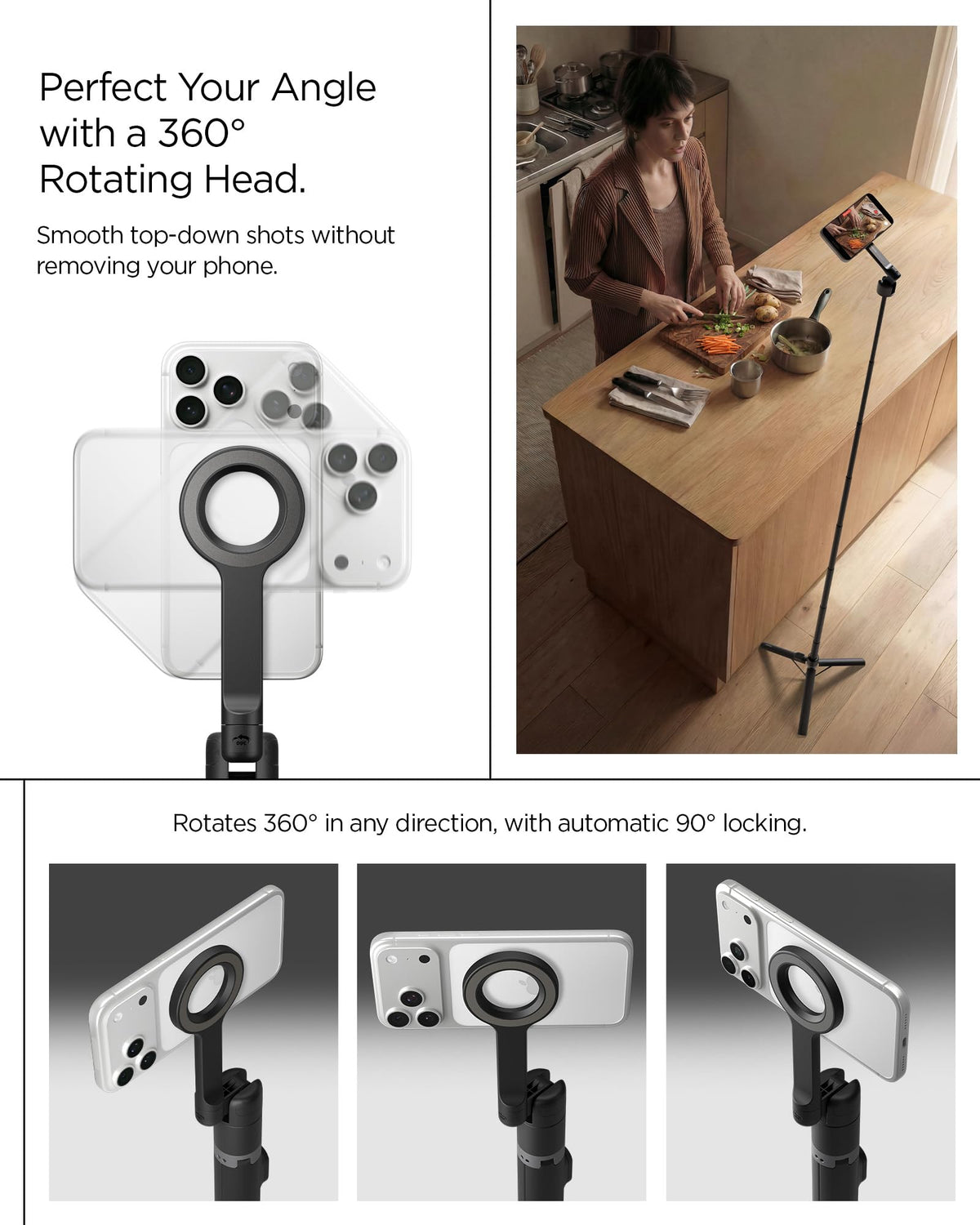 Spigen S582W 65.55-inch MagFit selfie stick tripod - tripod support construction