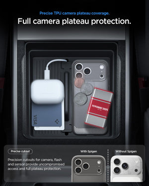 Spigen iPhone 17 Pro Rugged Armor MagFit case in Gray - camera plateau protection