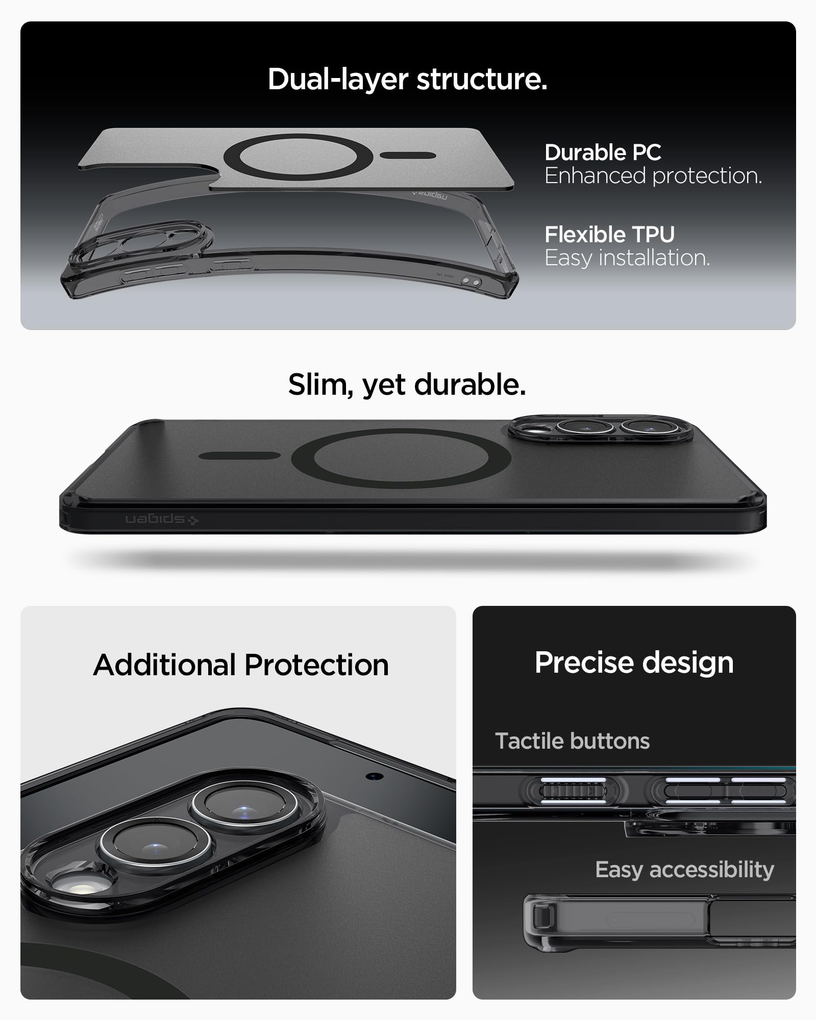Spigen Galaxy S25 Edge Case - Ultra Hybrid MagFit - Frost Black - image 7