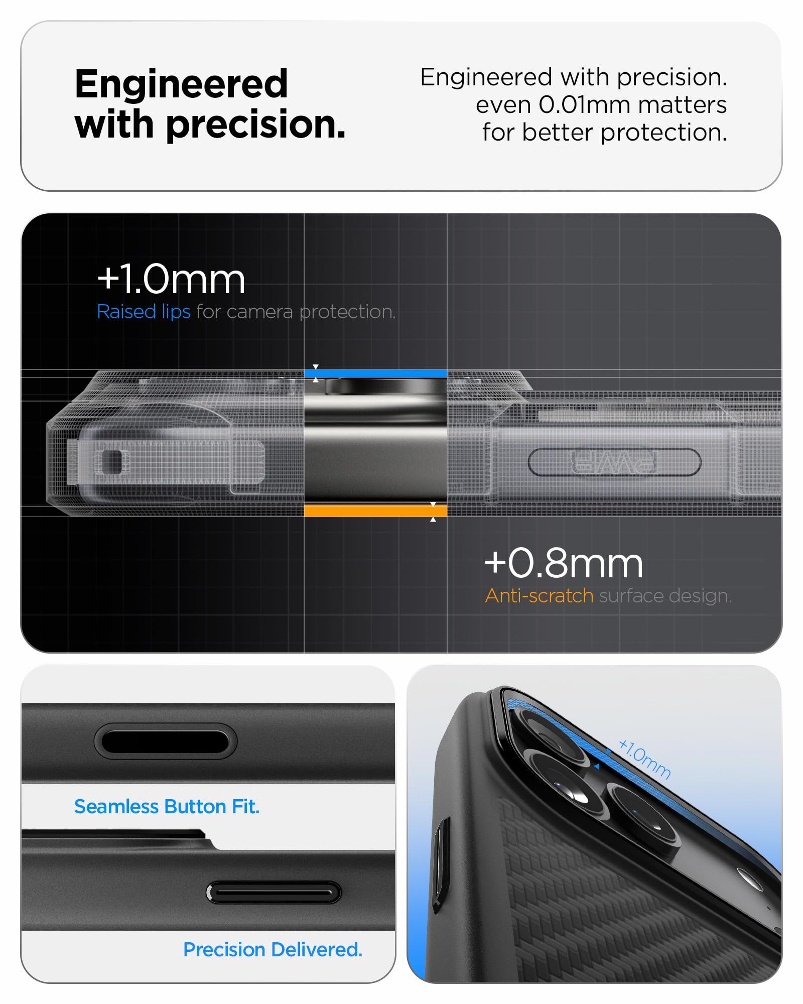 Spigen iPhone 17 Pro Enzo Aramid T MagFit case in Black Black - precision camera and button protection