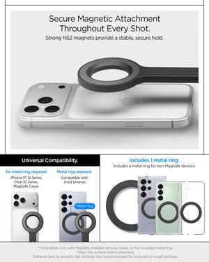Spigen S582W 65.55-inch MagFit selfie stick tripod - reach and folded-size specifications