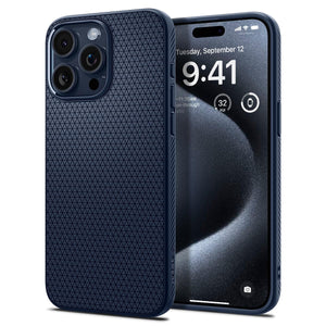 Spigen Liquid Air case for iPhone 15 Pro in Navy Blue – product image