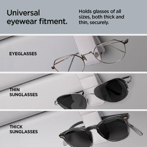 Spigen Car Visor Sunglasses Holder – SH101 Vegan Leather 2-Pack - Gray - image 5