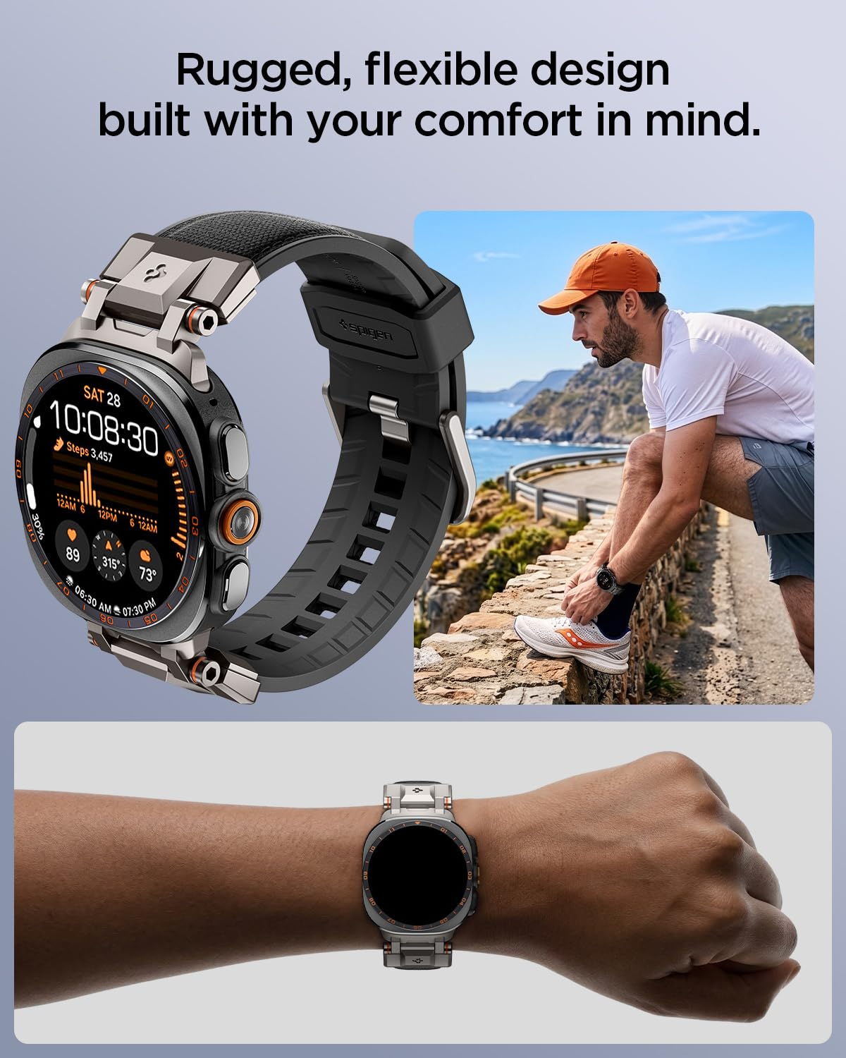 Spigen Galaxy Watch Ultra 2 & Ultra 47mm Band - DuraPro Armor - Black - image 3