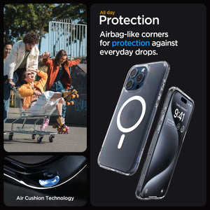 Spigen Ultra Hybrid (MagFit) case for iPhone 15 Pro in Frost Clear – detail image 3