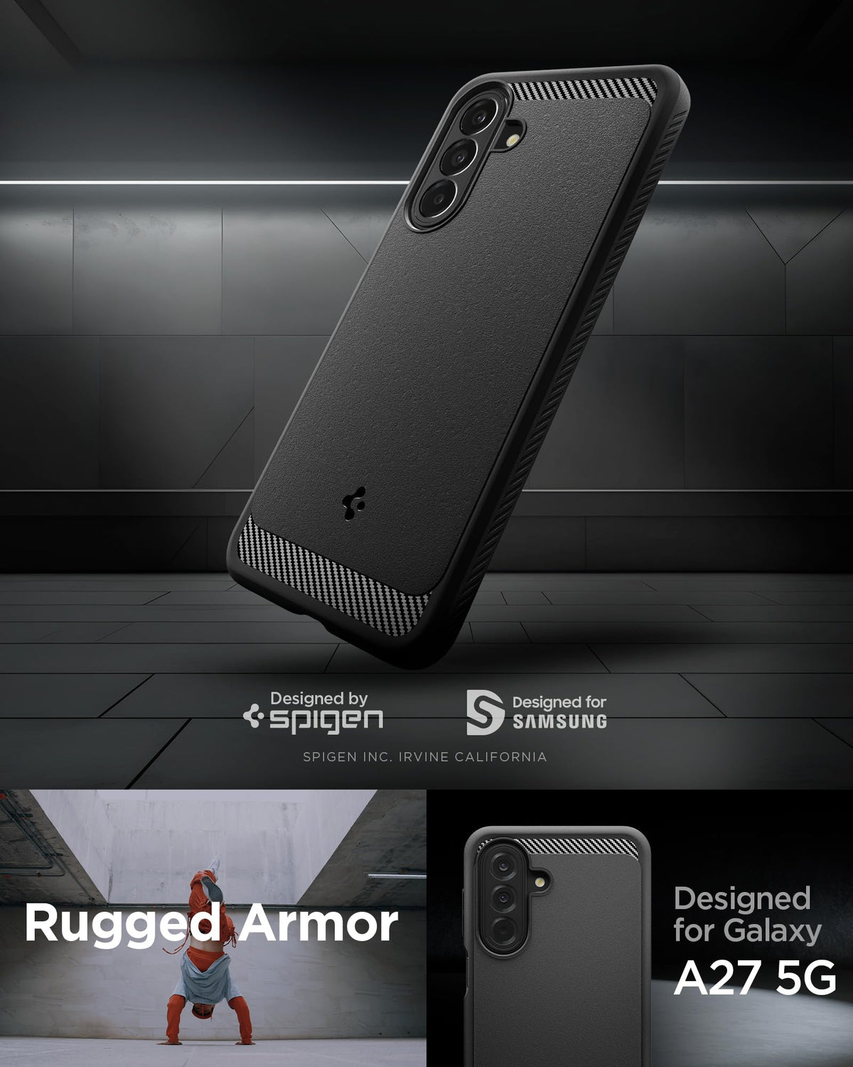 Spigen Galaxy A27 5G Rugged Armor case design
