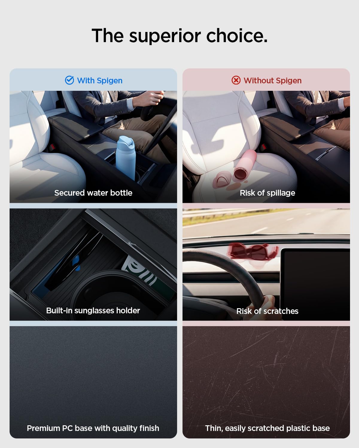 Spigen Tesla Model Y Juniper Console Organizer with Cup Holder - Black - image 7