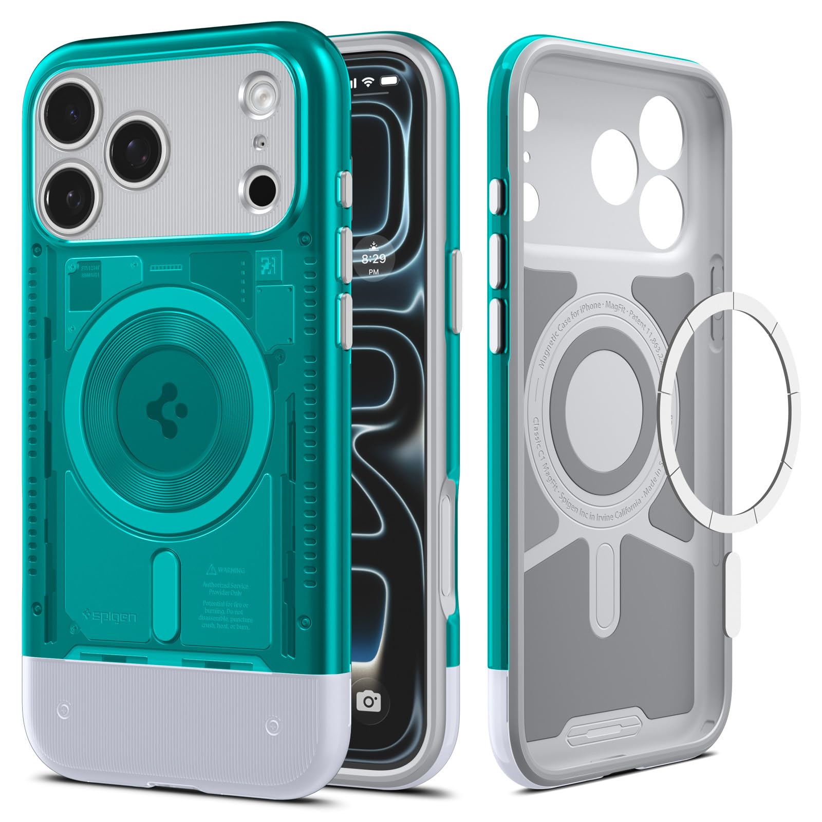 Spigen iPhone 17 Pro Max Case - Classic C1 (MagFit) - Bondi Blue