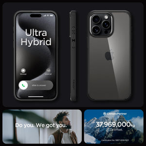 Spigen Ultra Hybrid case for iPhone 15 Pro Max in Matte Black – alternate detail 6