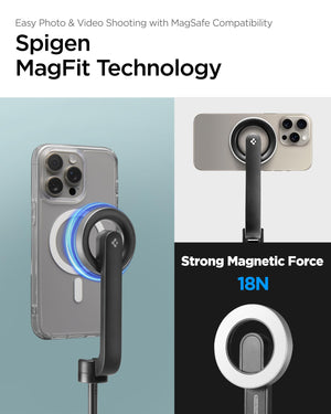 Spigen S580W 47.24-inch MagFit selfie stick tripod - reach and folded-size specifications