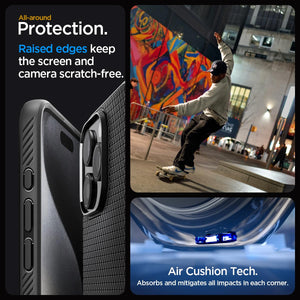 Spigen Liquid Air case for iPhone 15 Pro in Matte Black – alternate detail 4