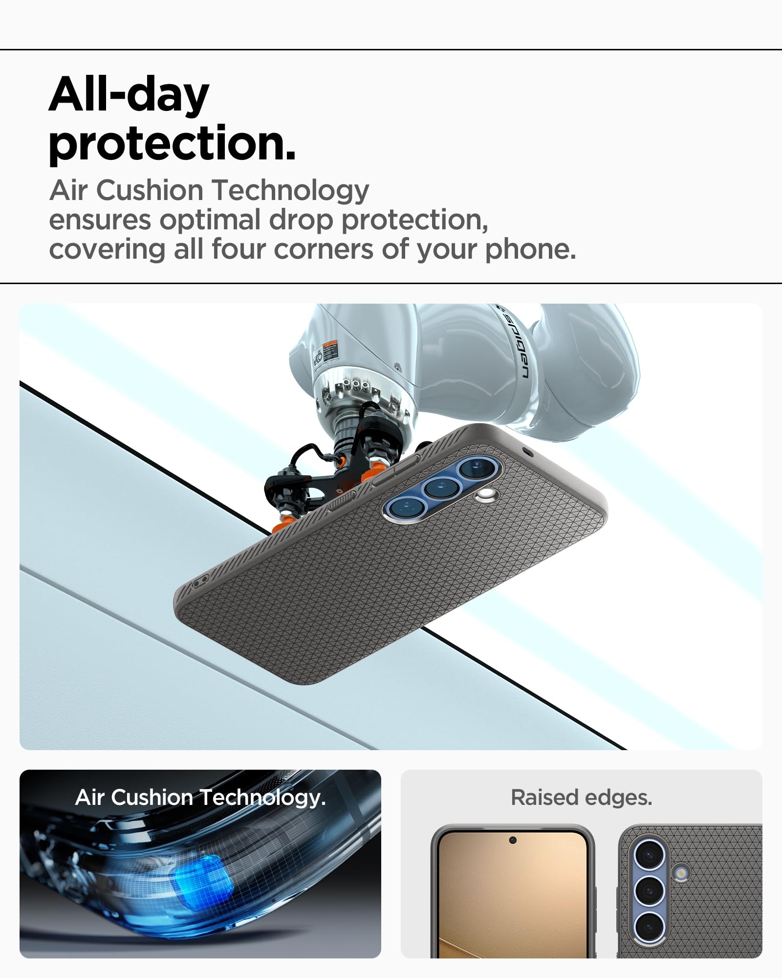 Spigen Galaxy S25 Liquid Air Marble Gray case view 6