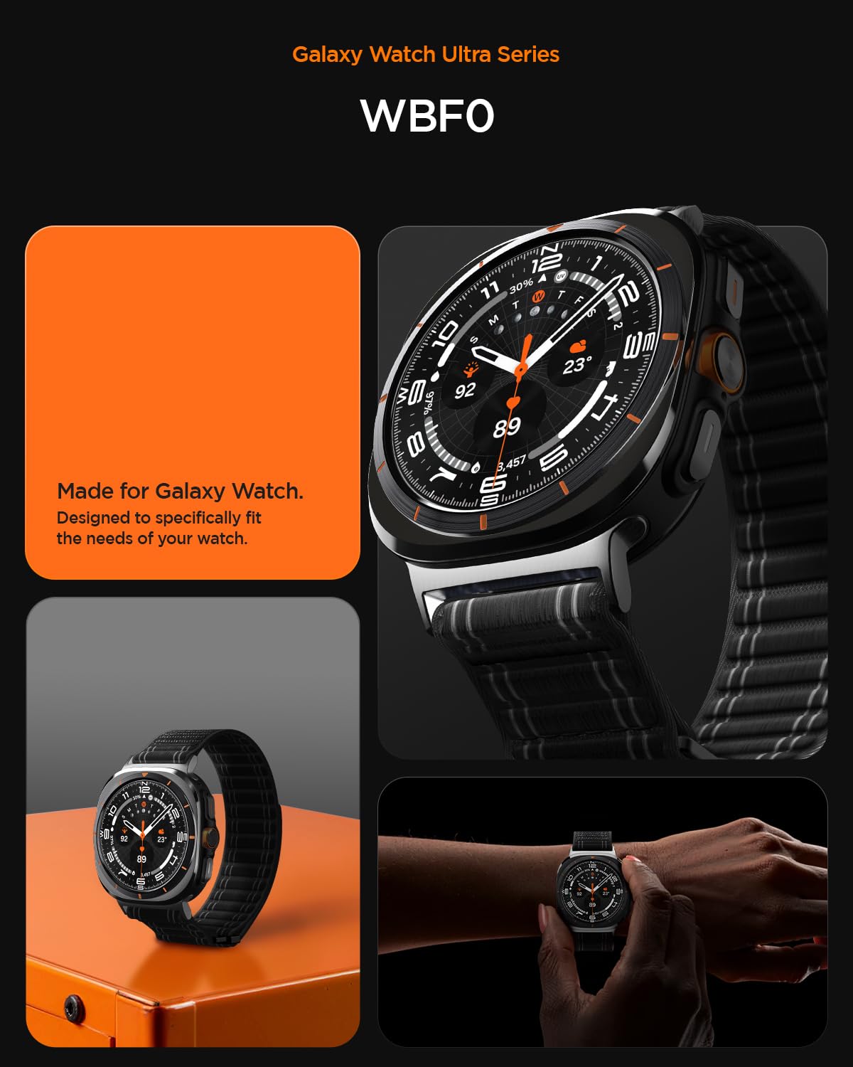 Spigen Galaxy Watch Ultra 2 & Ultra 47mm Band - WBF0 - Black - image 3