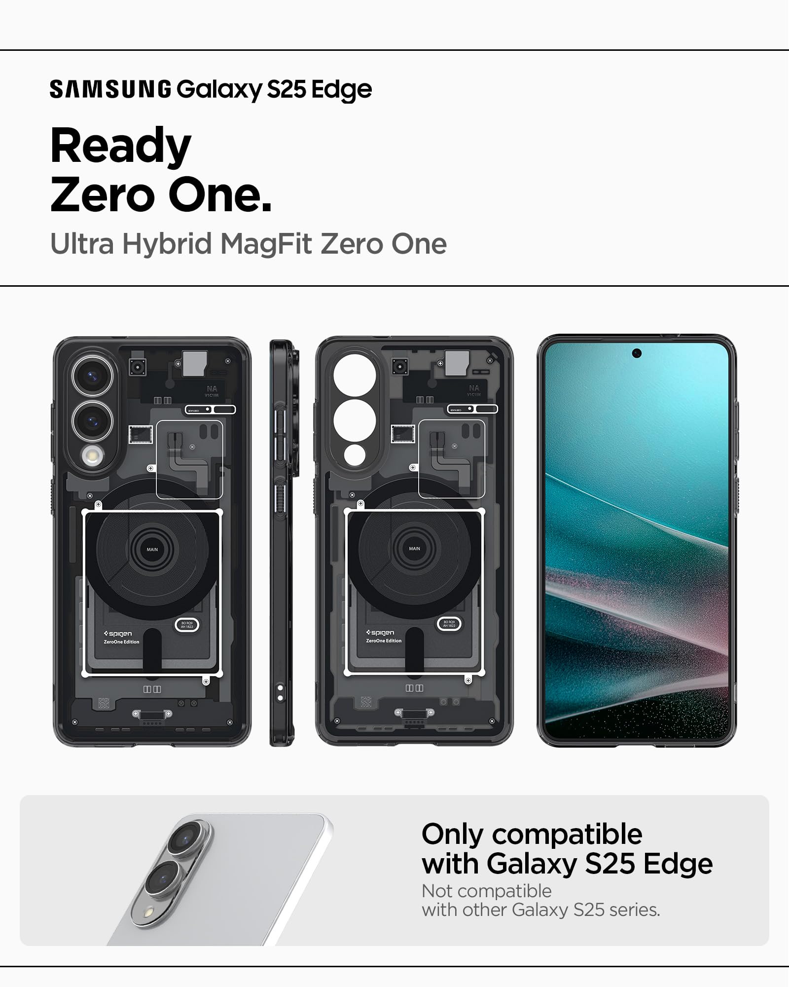 Spigen Galaxy S25 Edge Case - Ultra Hybrid MagFit - Zero One Black - image 2