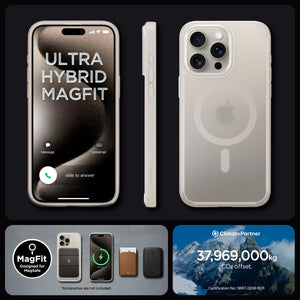 Spigen iPhone 15 Pro Max Case – Ultra Hybrid (MagFit) - Frost Natural Titanium - image 7