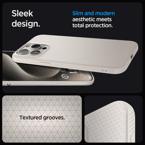 Spigen Liquid Air case for iPhone 15 Pro in Natural Titanium – alternate detail 2