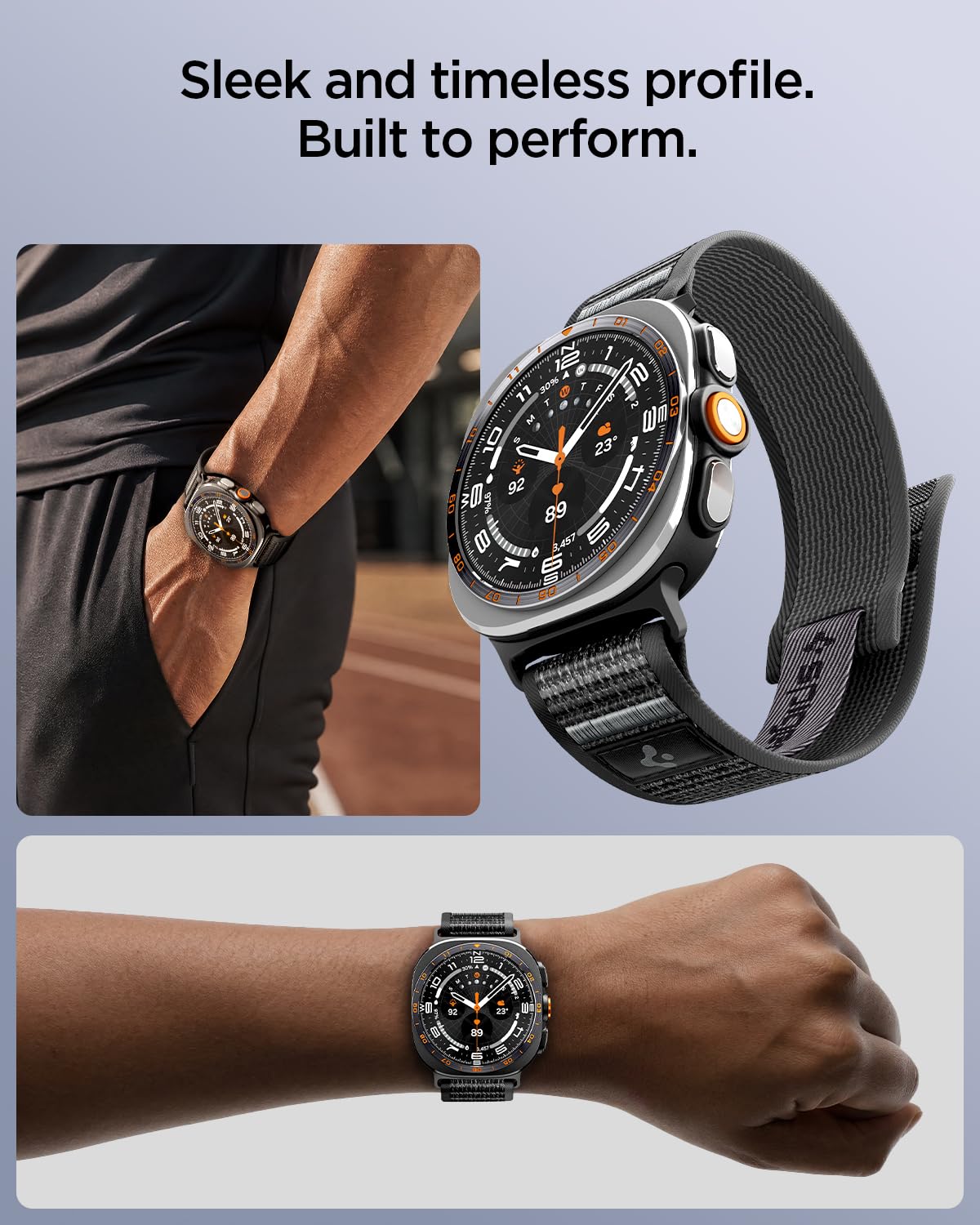 Spigen Galaxy Watch Ultra 2 & Ultra 47mm Band - Athlex Air - Active Black Gray - image 3