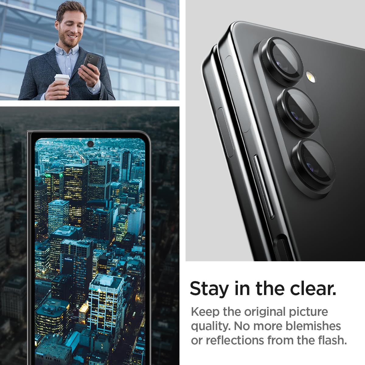Galaxy Z Fold 5 camera protection and precise lens coverage