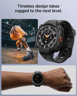 Spigen Galaxy Watch Ultra 2 47mm Case + Band - Rugged Armor Pro - Matte Black - image 3