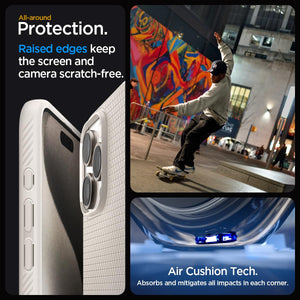 Spigen iPhone 15 Pro Max / 15 Pro / 15 Plus / 15 Case – Liquid Air - Natural Titanium