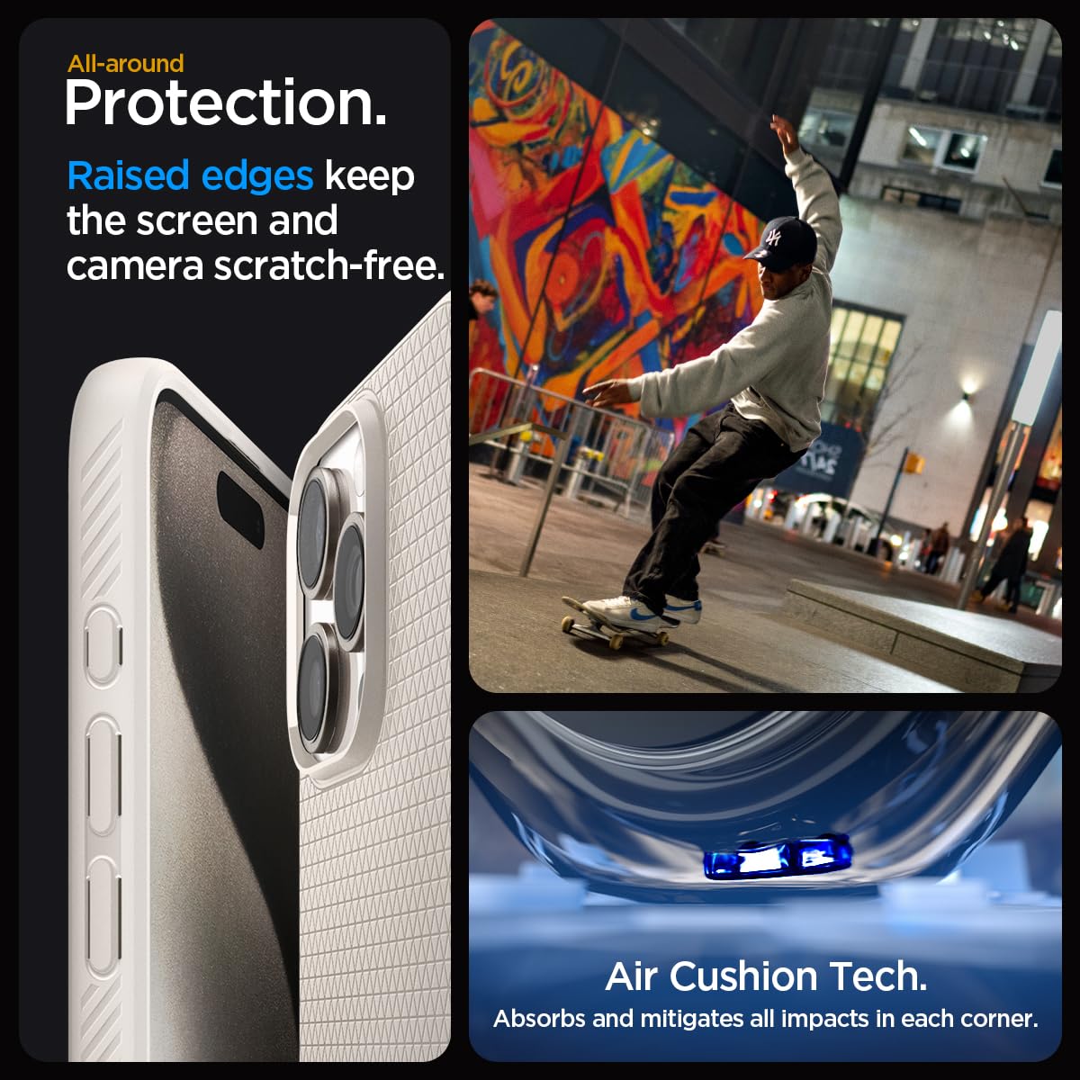Spigen Liquid Air case for iPhone 15 Pro in Natural Titanium – alternate detail 4