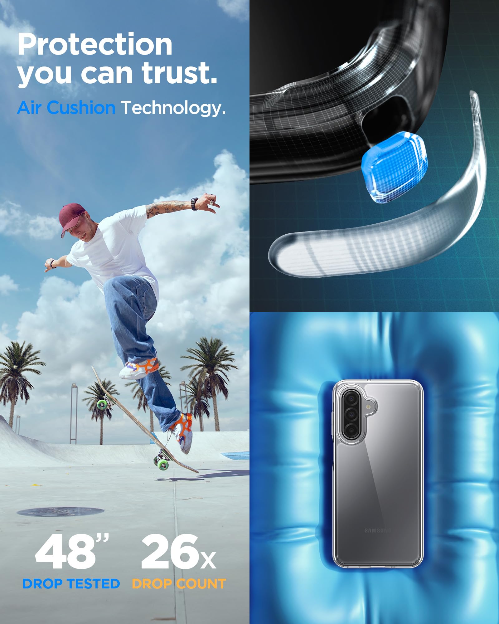 Air Cushion corner protection on Galaxy A17 Ultra Hybrid case