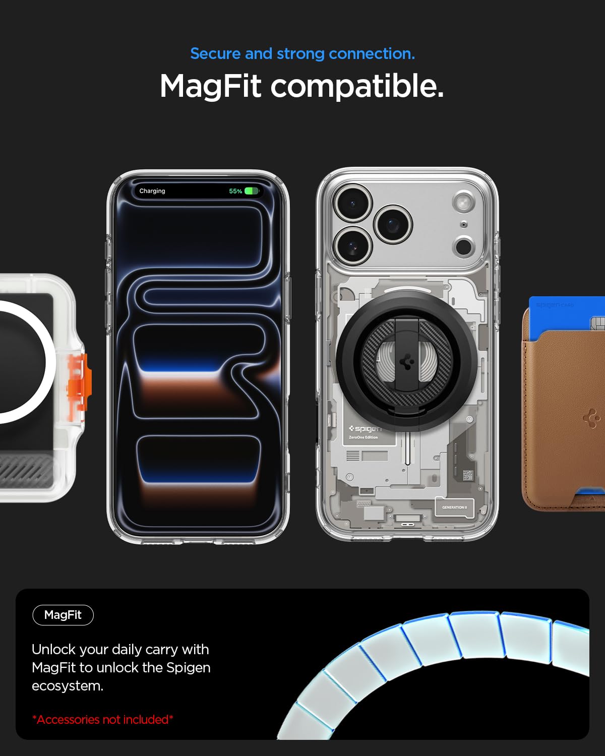 Spigen iPhone 17 Pro Max Ultra Hybrid Zero One MagFit case in Zero One Natural Titanium - MagFit compatibility
