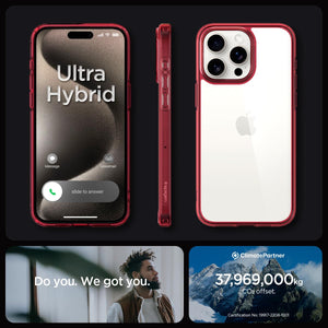 Spigen Ultra Hybrid case for iPhone 15 Pro Max in Deep Red – detail image 6