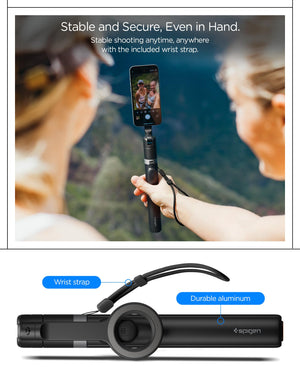 Spigen S582W 65.55-inch MagFit selfie stick tripod - usage and rotation detail