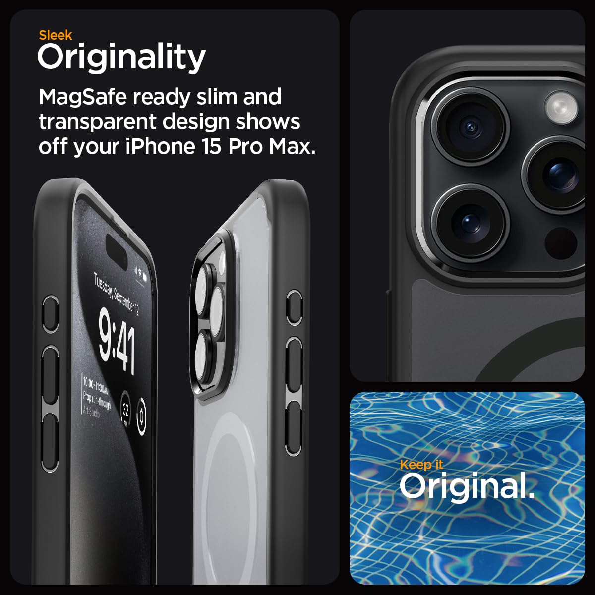 Spigen iPhone 15 Pro Max / 15 Pro / 15 Case – Ultra Hybrid (MagFit) - Frost Black