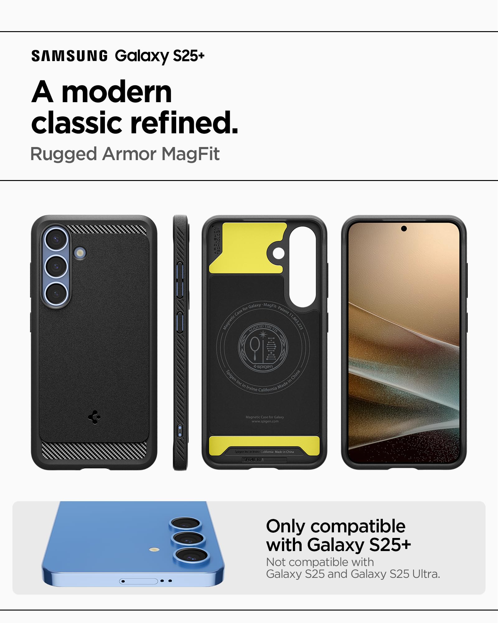 Spigen Galaxy S25 Plus Case - Rugged Armor MagFit - Matte Black - ACS08977 image 2