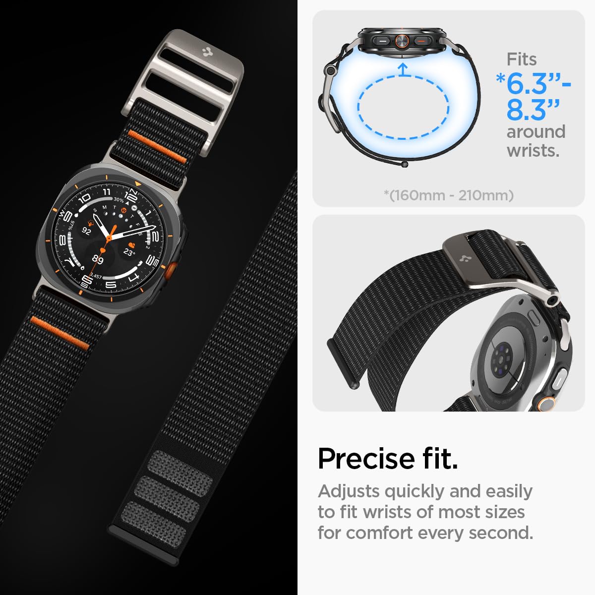 Spigen Galaxy Watch Ultra 2 & Ultra 47mm Band - DuraPro Flex - Black - image 5