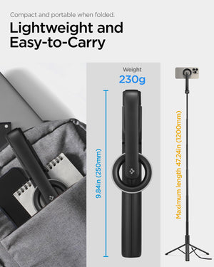 Spigen S580W 47.24-inch MagFit selfie stick tripod - Bluetooth remote specifications