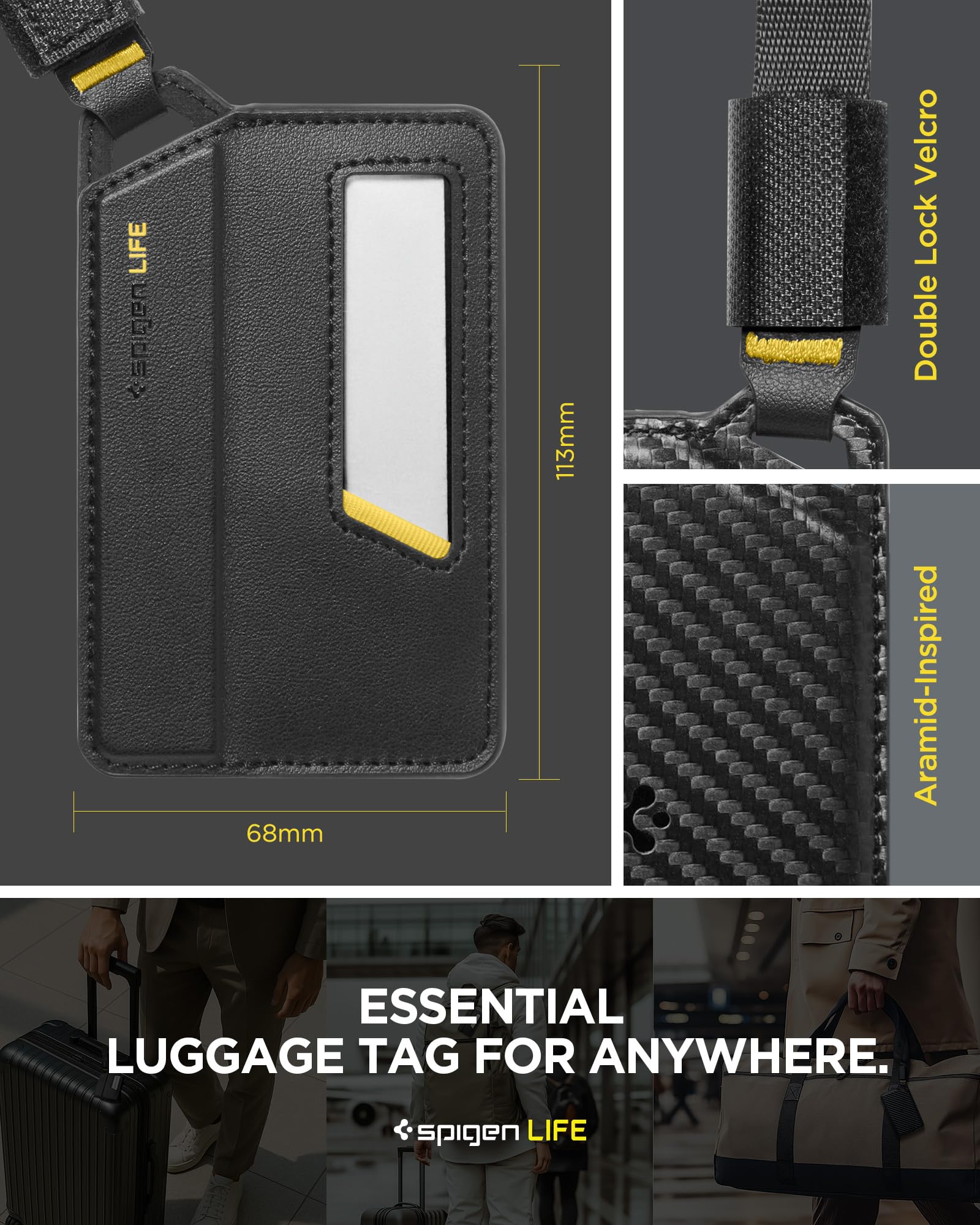 Spigen Life LF510 Magnetic Luggage Tag - Black - 1 Pack - image 7