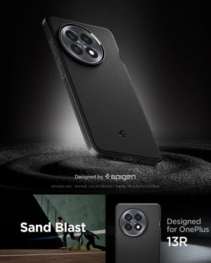Front and rear view of Spigen Sand Blast for OnePlus 13R