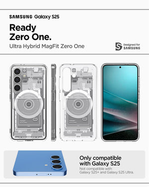 Spigen Galaxy S25 Case - Ultra Hybrid MagFit - Zero One White - image 2