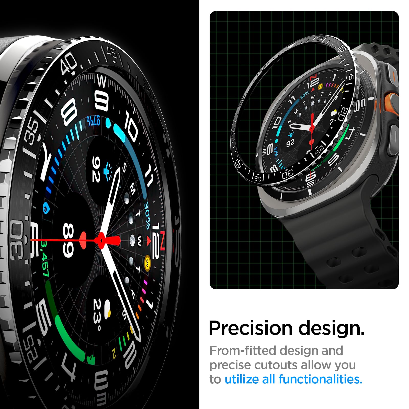 Spigen Galaxy Watch Ultra 47mm Bezel Ring - Bezel Tune - Black - ACS08428 - image 5