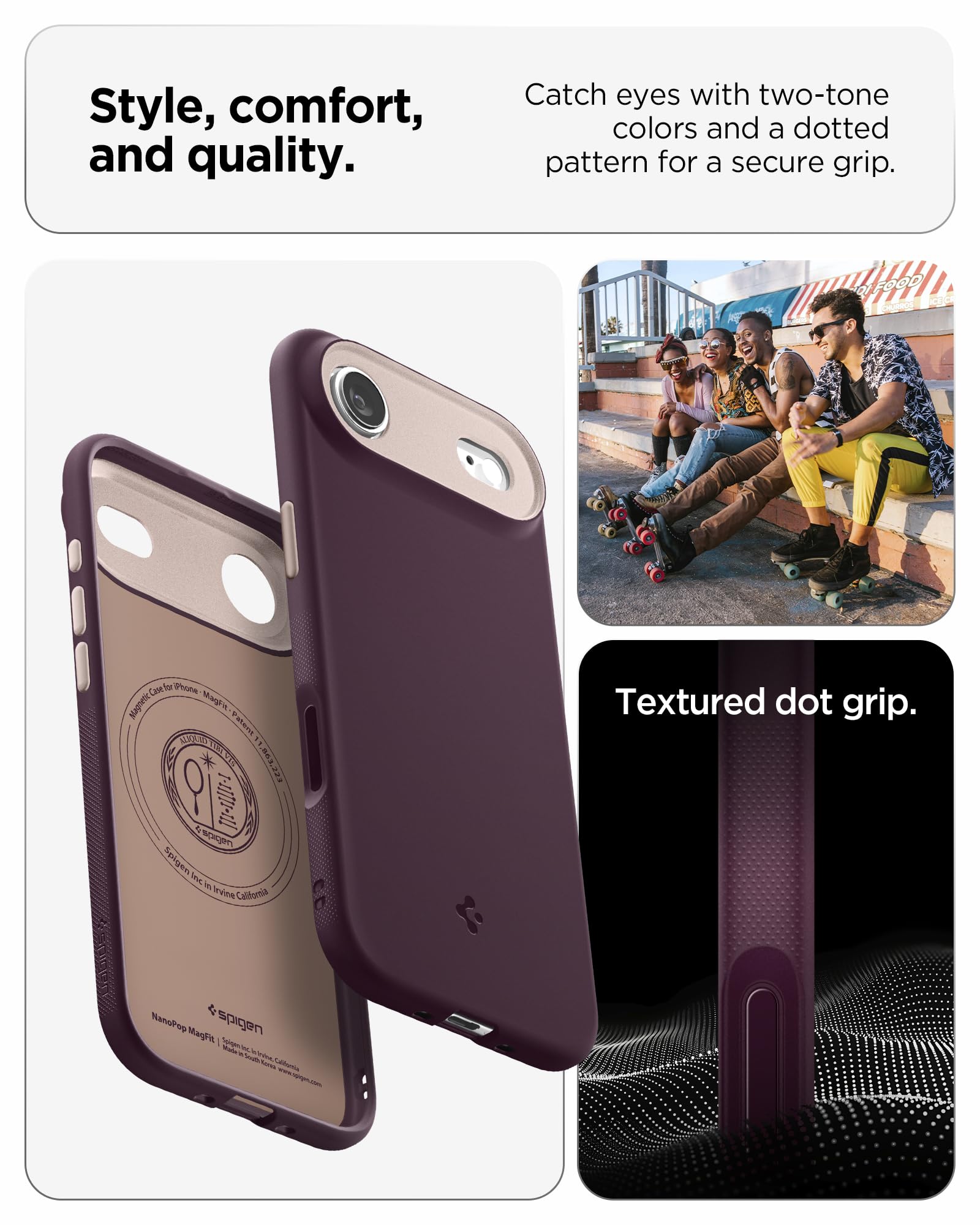 Spigen iPhone Air Case – Nano Pop (MagFit) - Burgundy Bean