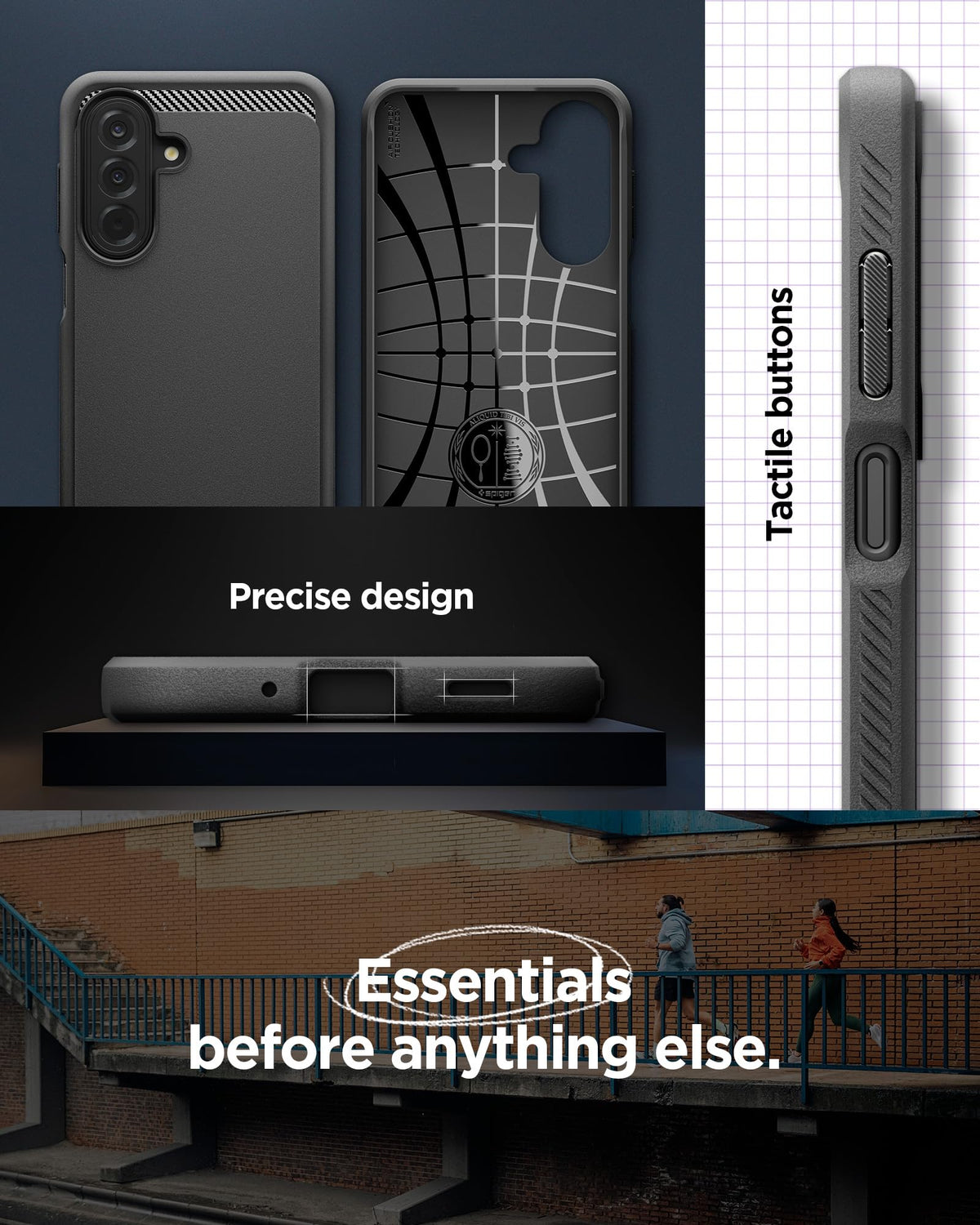 Precise fit and cutouts on Spigen Galaxy A27 5G Rugged Armor case