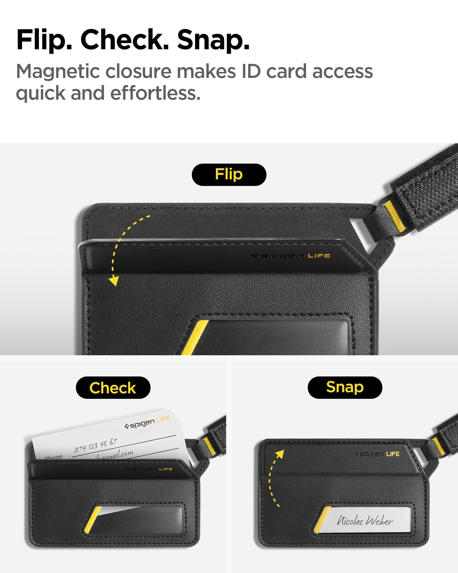 Spigen Life LF510 Magnetic Luggage Tag - Black - 2 Pack - image 3