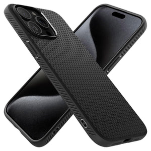 Spigen Liquid Air case for iPhone 15 Pro in Matte Black – product image