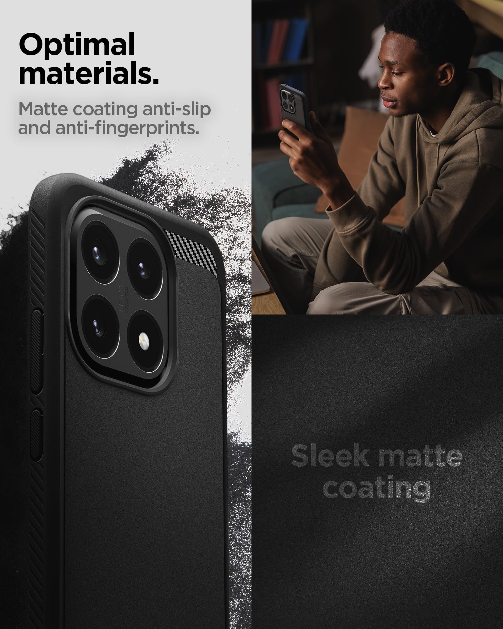Spigen Xiaomi 15T Case – Rugged Armor matte anti-slip grip and fingerprint-resistant finish