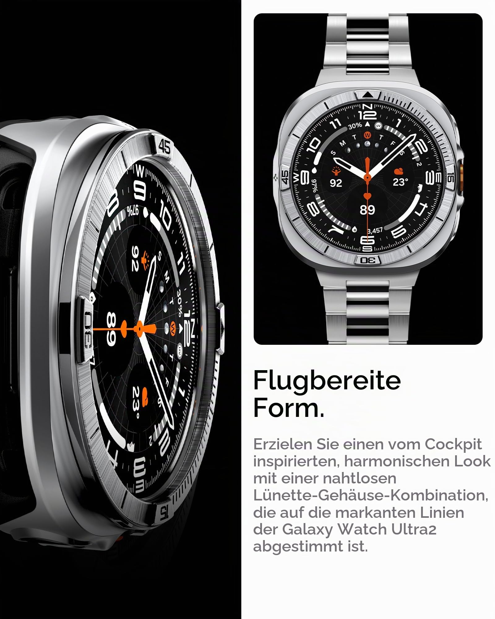 Spigen Galaxy Watch Ultra 2 47mm Bezel Case - Bezel Tune Pro - Silver - image 3