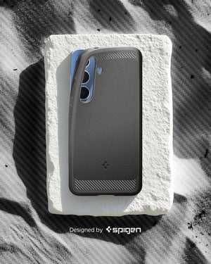 Spigen Galaxy S25 Rugged Armor MagFit Marble Gray case view 4