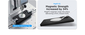 Spigen Galaxy S26 Ultra Case – Air Skin Aramid MagFit – Black – magnetic hold testing