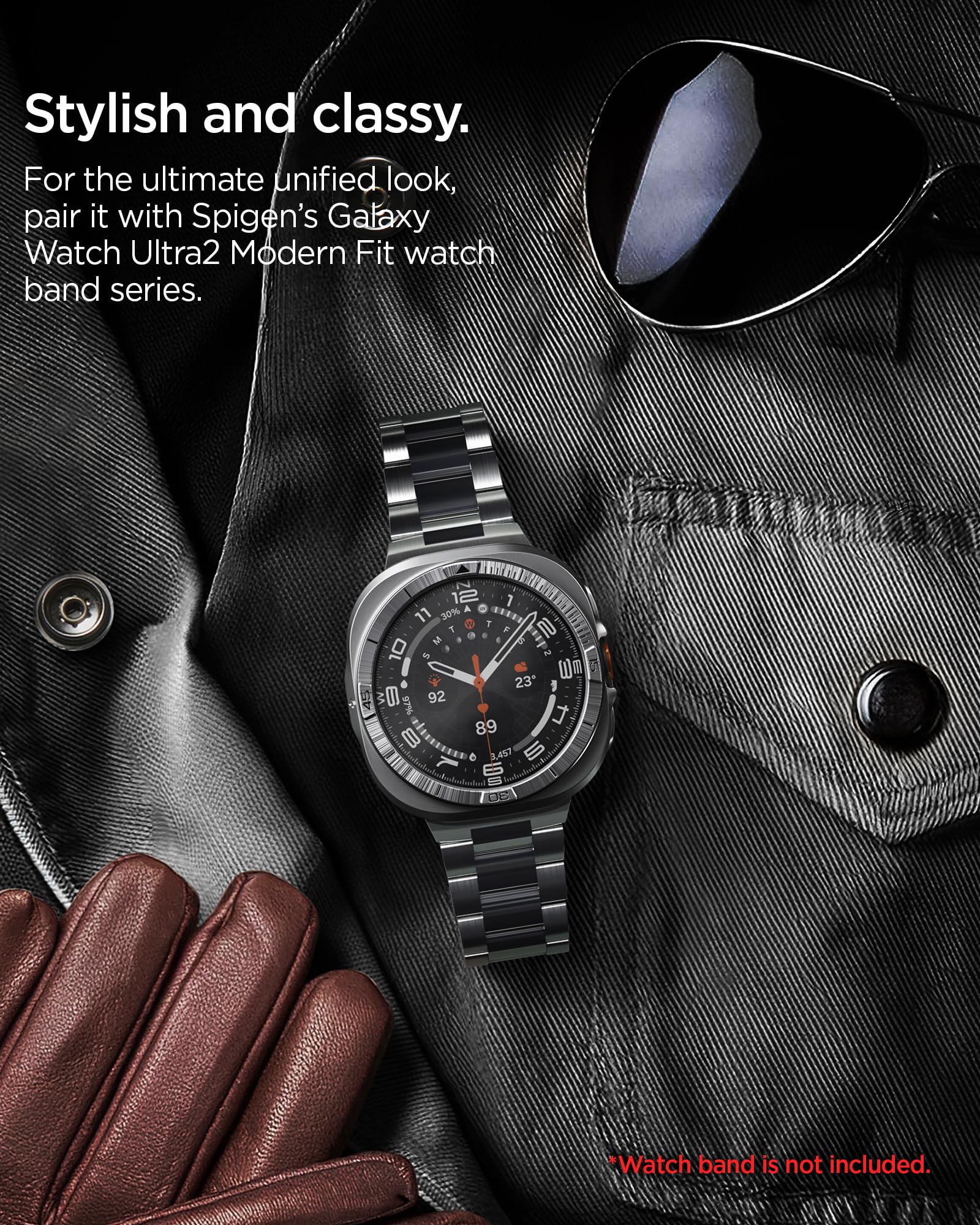 Spigen Galaxy Watch Ultra 2 47mm Bezel Case - Bezel Tune Pro - Silver - image 6