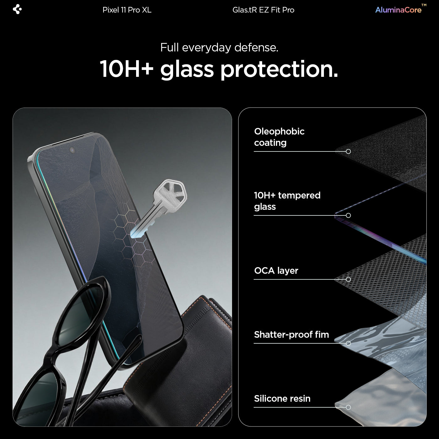 Spigen Pixel 11 Pro XL Screen Protector – GLAS.tR EZ Fit Pro (2 Pack) - Clear - image 8