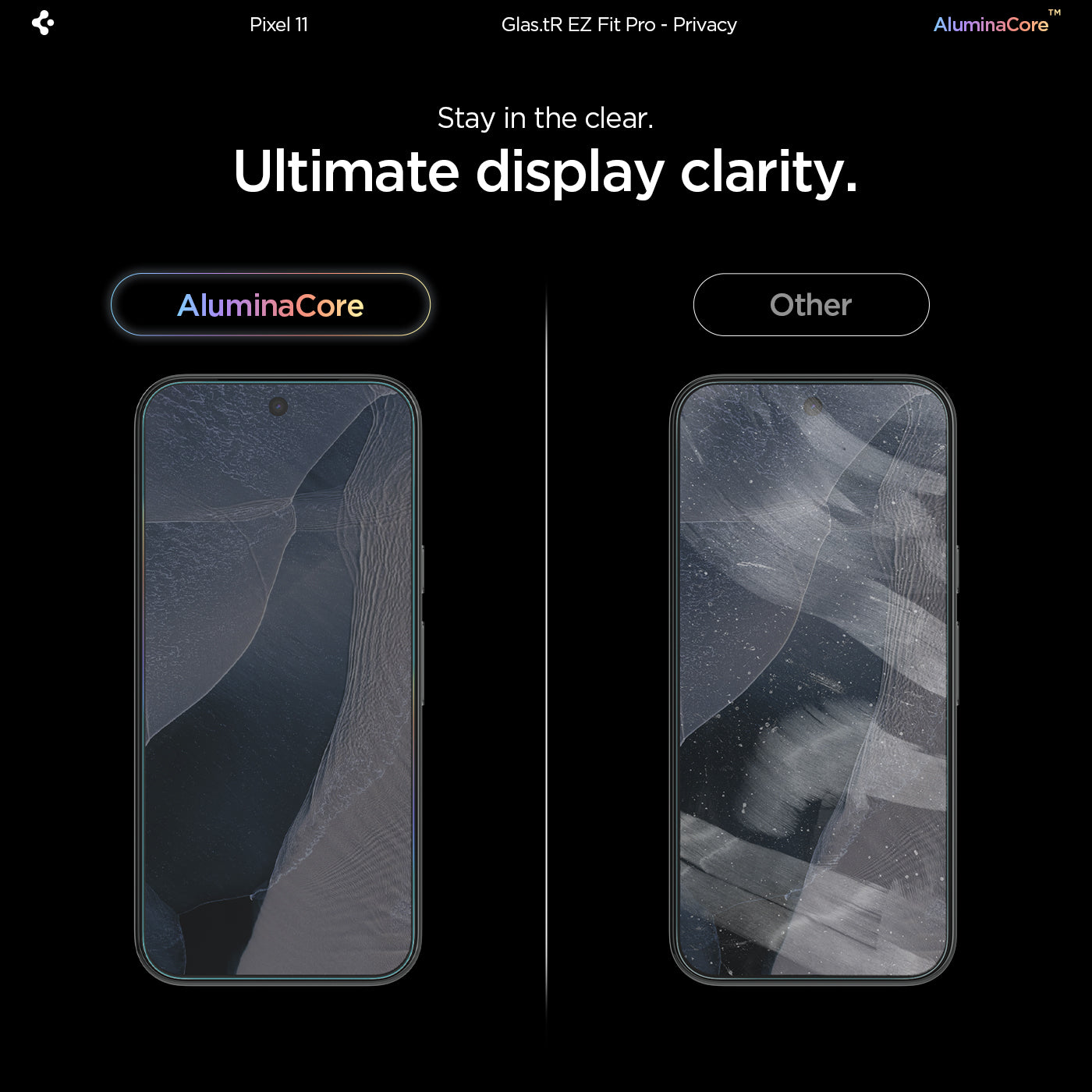 Spigen Pixel 11 Privacy Screen Protector – GLAS.tR EZ Fit Pro (2 Pack) - Privacy - image 8
