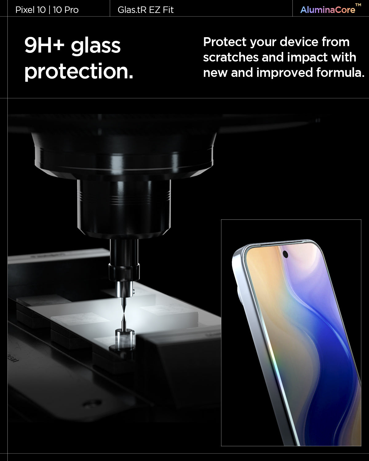 Spigen Pixel 10 Pro / Pixel 10 Screen Protector GLAS.tR EZ Fit (2 Pack) view 12